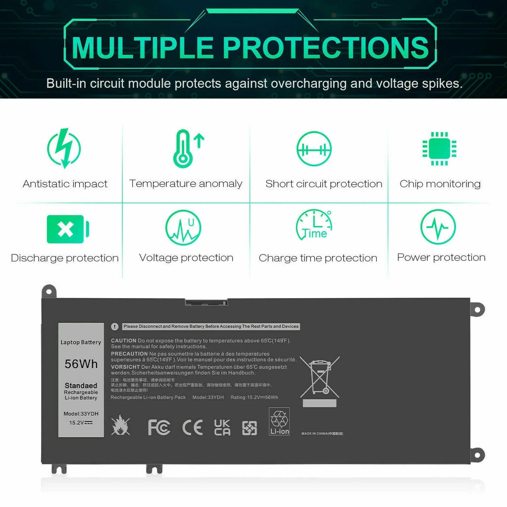 33YDH Laptop Battery For Dell Latitude 3380 3590 3580 3480 3490 W7NKD P30E001 USize