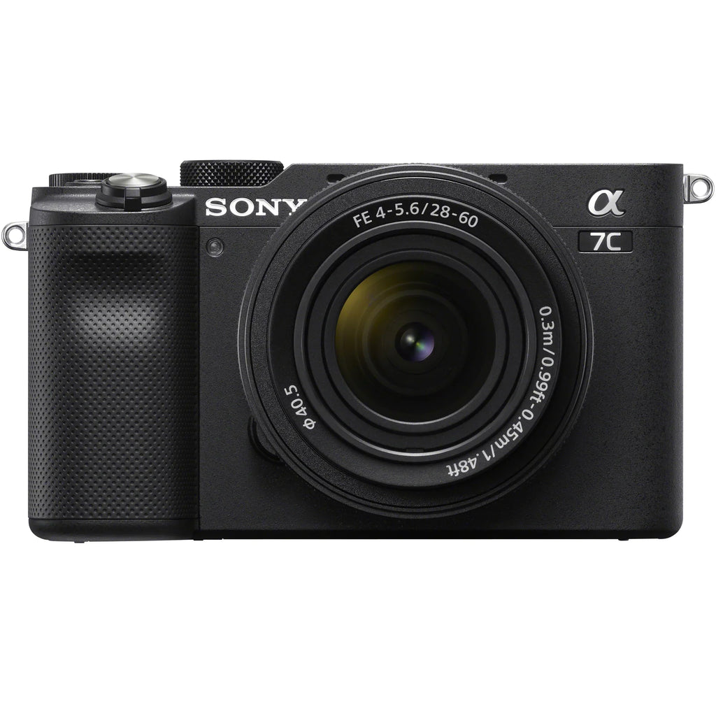 Sizeony a7C Mirrorless Full Frame Camera Body with 28-60mm F4-5.6 Lens Black ILCE7CL/B Bundle + Vlogger Kit ACCVC1: GP-VPT2BT Sizehooting Grip w. Wireless Remote + 2x Battery + Deco Gear Bag & Accessories
