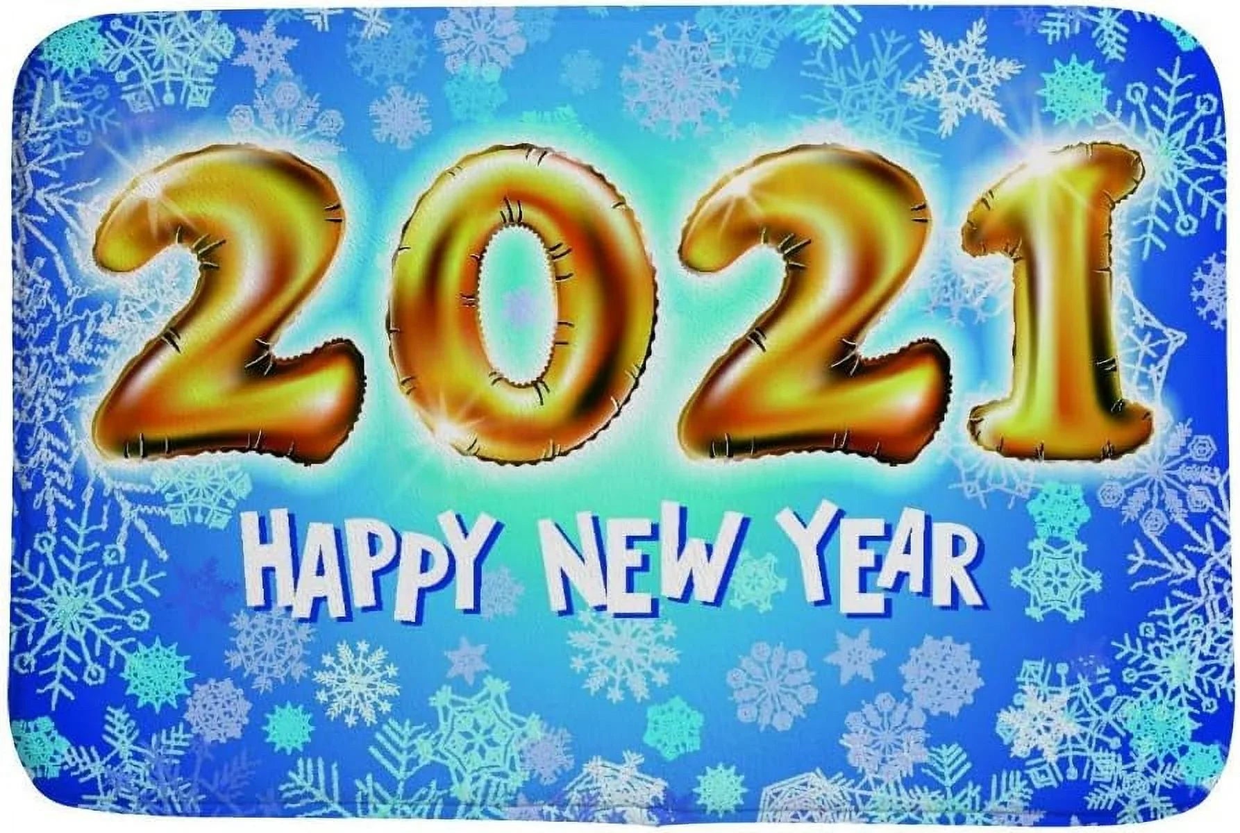 Wellsay Bathroom Mat Door Rugs Floor Mat Bathroom Carpet Sizeuper Cozy 2021 Happy New Year Print DecorativeIndoor Outdoor 36 x 24 inch