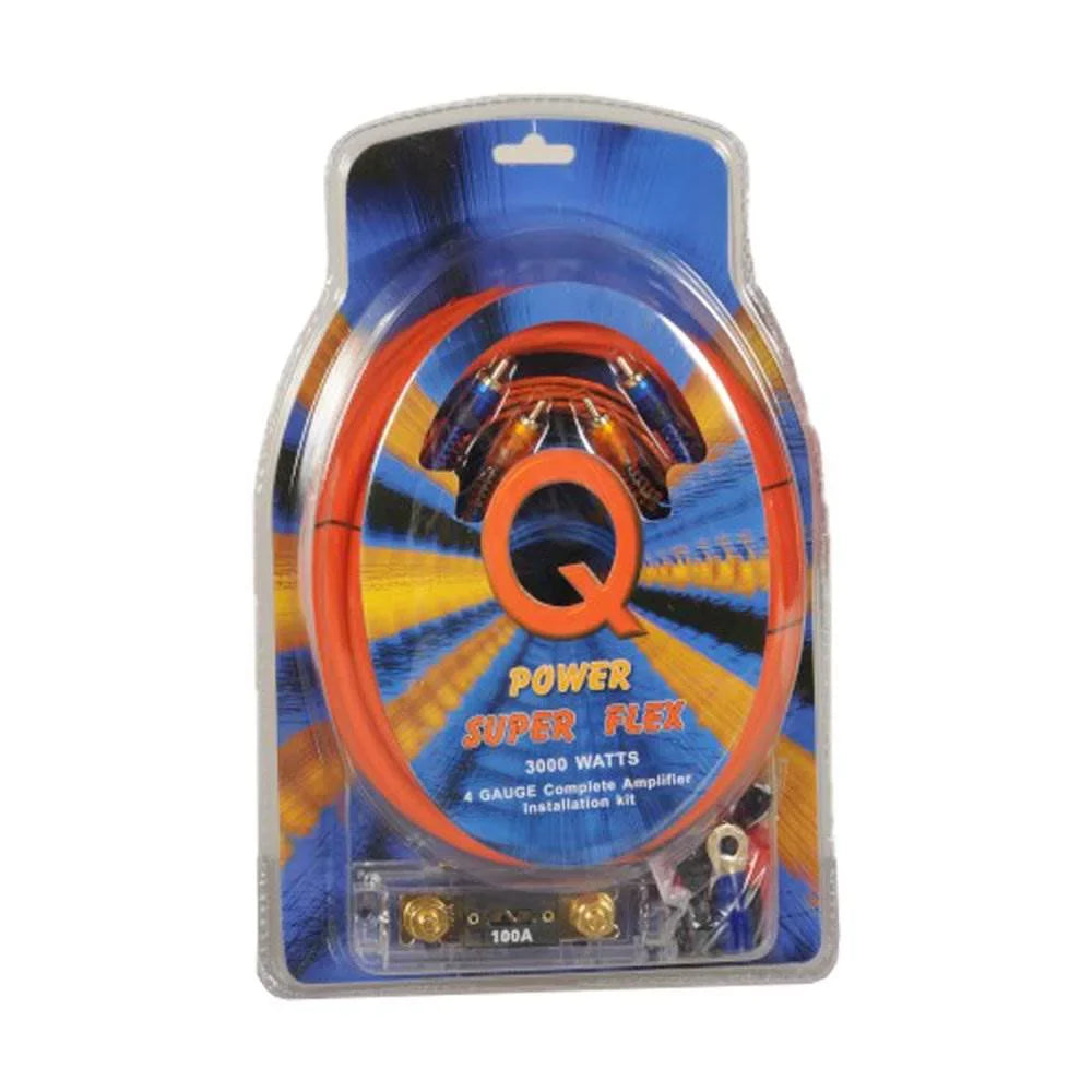 Q Power Sizeuper Flex 4 Gauge 3000 Watt Amplifier Wiring Kit