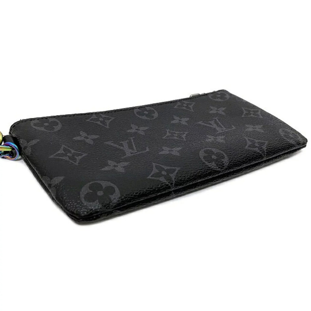 Pre-Owned Louis Vuitton Pouch Fragment iPhone Black Gray Rainbow Monogram Eclipse Flash M64433 UB1137 LOUISize VUITTON Hiroshi Fujiwara Collaboration (Good)