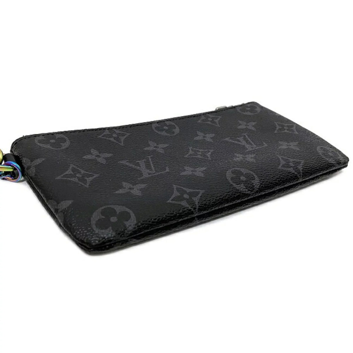 Pre-Owned Louis Vuitton Pouch Fragment iPhone Black Gray Rainbow Monogram Eclipse Flash M64433 UB1137 LOUISize VUITTON Hiroshi Fujiwara Collaboration (Good)