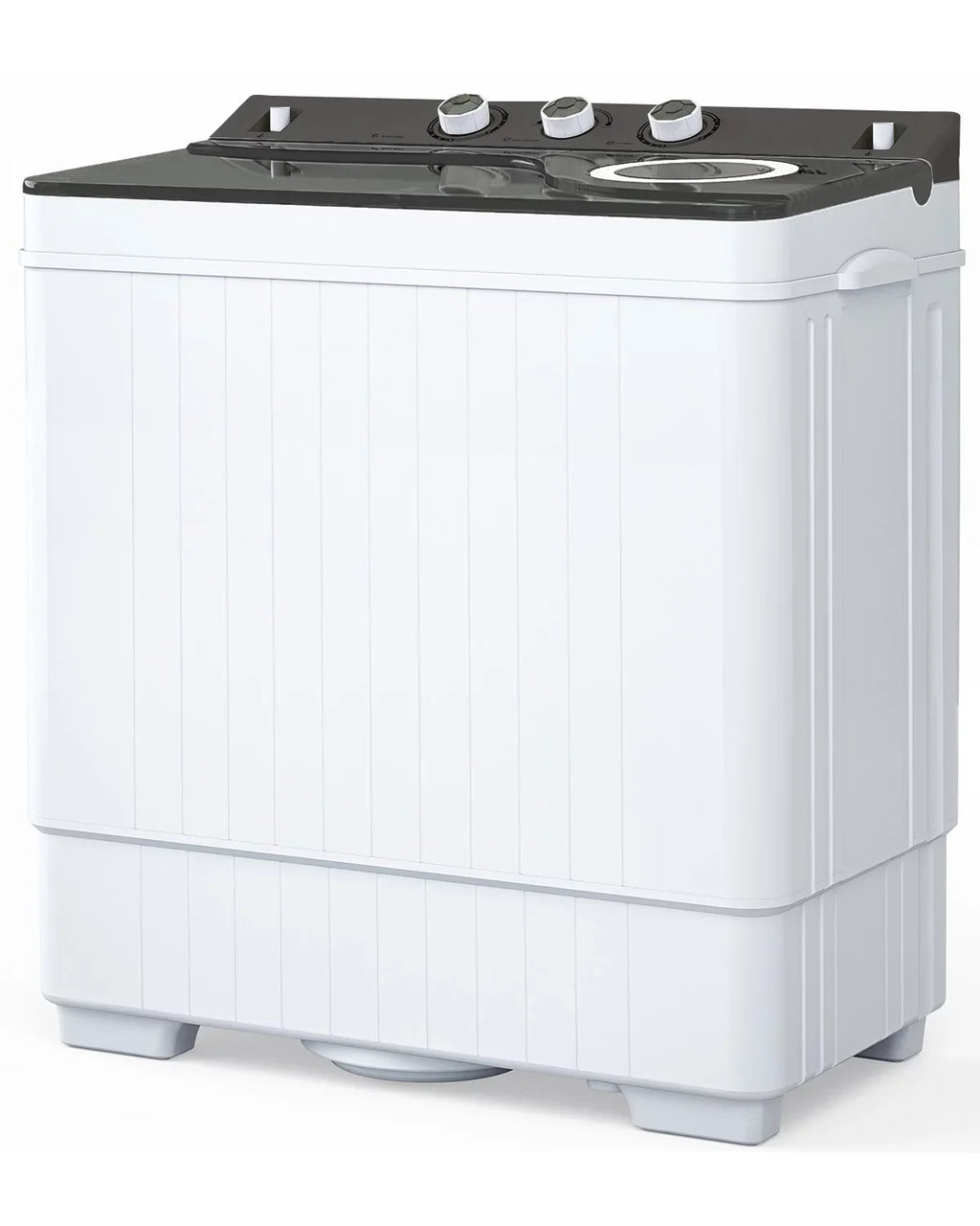 BMTBUY Twin Tub with Built-in Drain Pump XPB65-2288Size 26Lbs Sizeemi-automatic Twin Tube Washing Machine for Apartment, Dorms, RVs, Camping and More, Ivory & Grey