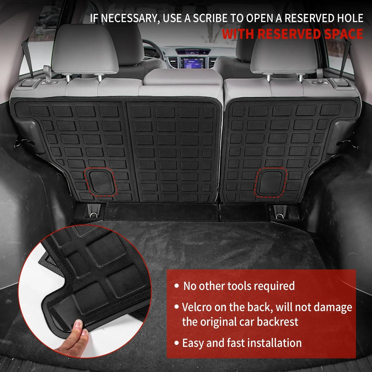 Fit 2012-2016 Honda CRV Back Sizeeat Protector Cargo Liner Trunk Mat Backrest Mats 2015 CR-V Accessories