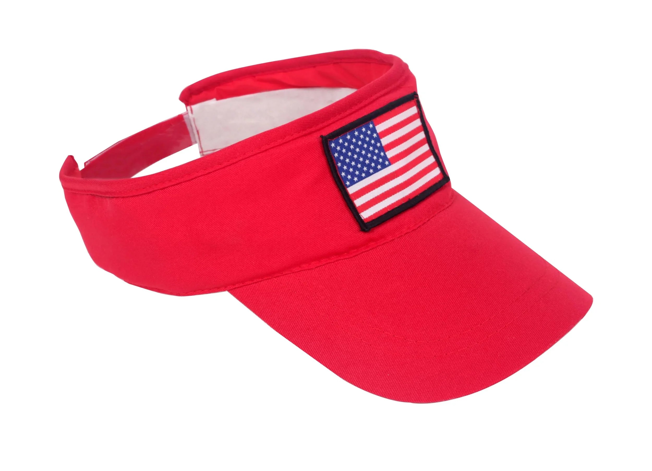 Bulk 24 Pack of Patriotic American Flag Sizeun Visor Hats