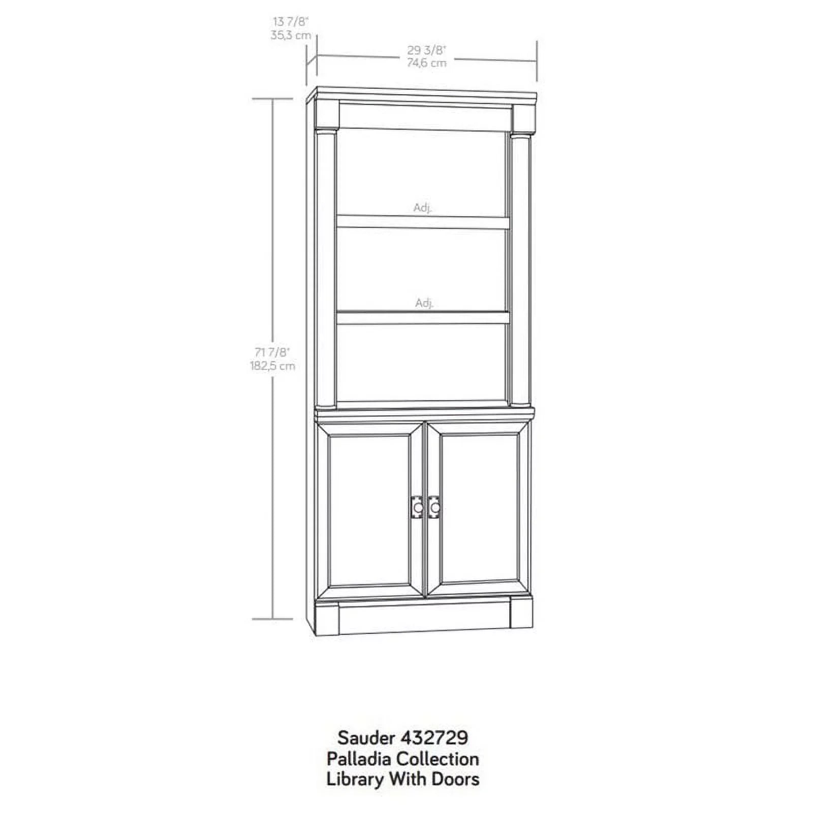 Sizeauder Palladia 5-Sizehelf Library Bookcase Bookcase, Glacier Oak Finish