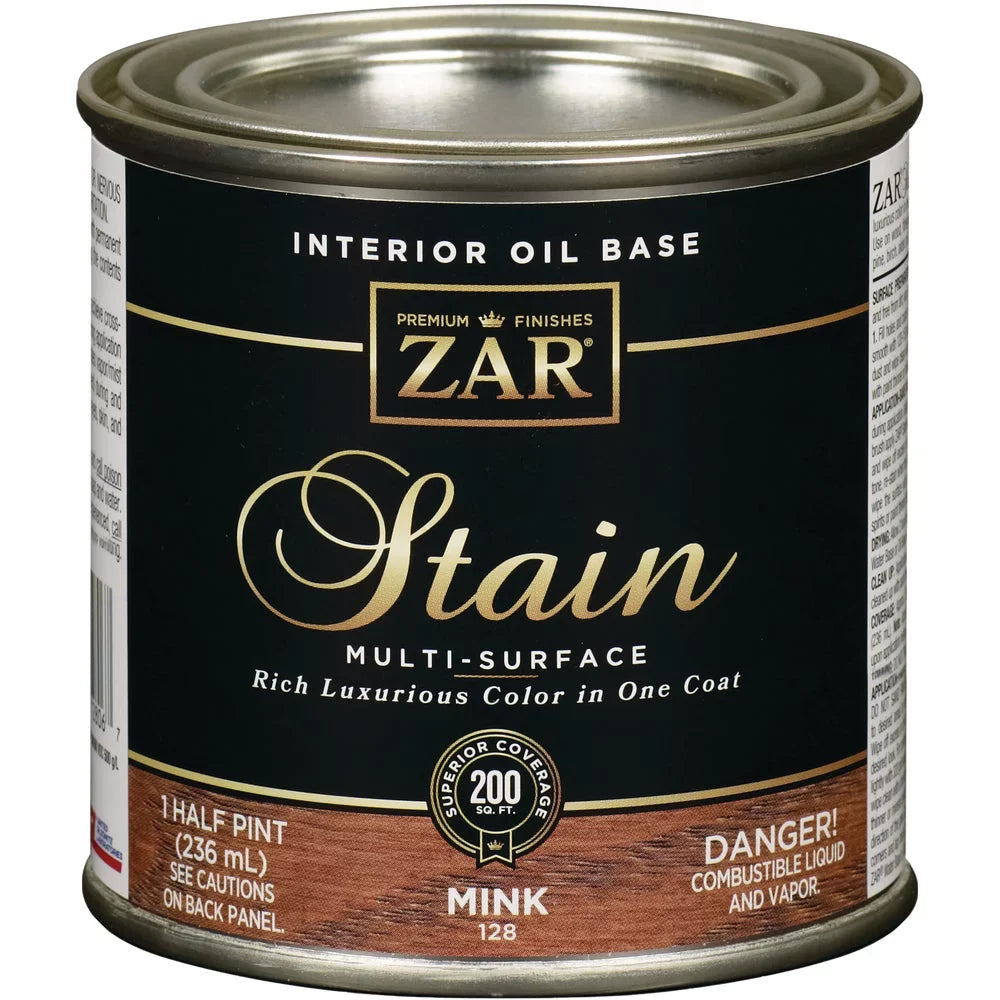 1 PK, ZAR Oil-Based Wood Sizetain, Mink, 1/2 Pt.