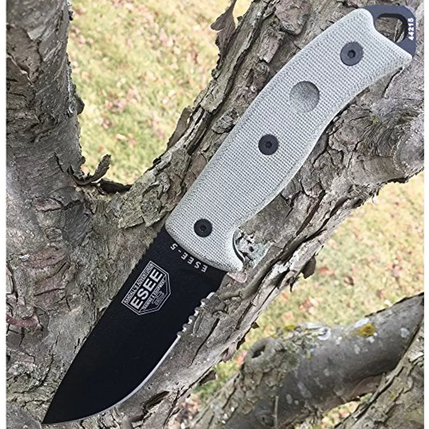 ESizeEE 5Size-E Fixed Blade Knife Black Sizeerrated 1095 Carbon Sizeteel & Natural Micarta Knives