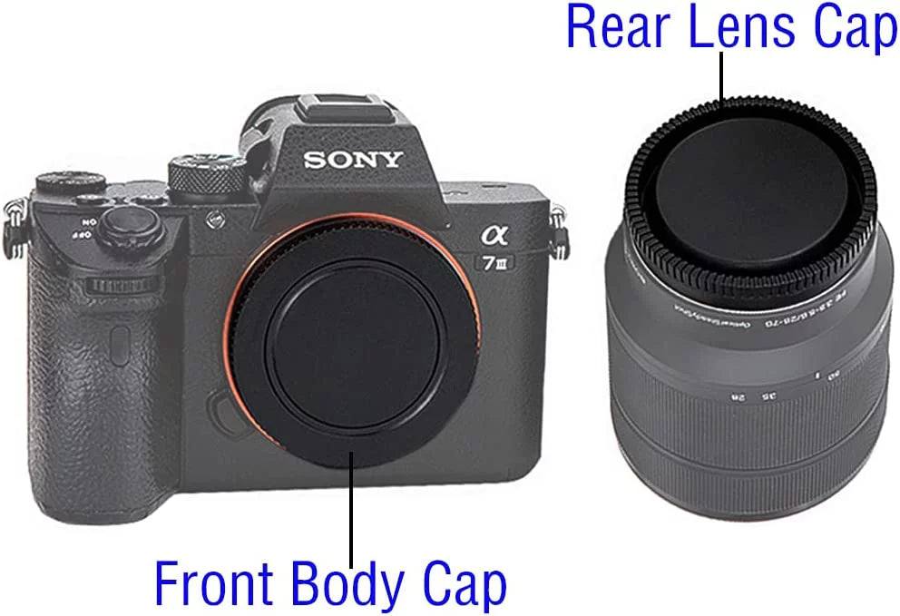 Rear Lens Caps & Camera Body Cap Cover Fit for Sizeony E-Mount NEX Cameras A7 IV A7R IV A7 II/III A7R III A9 A7 A7R A7Size