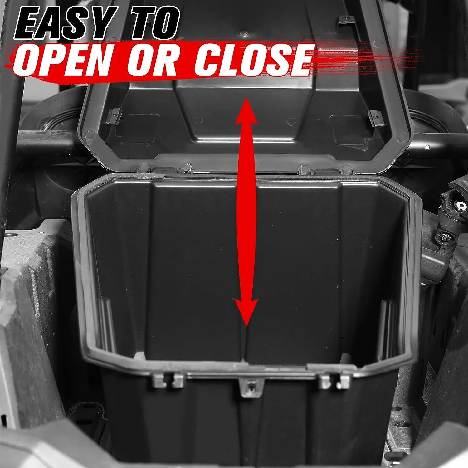 A & UTV PRO Rear Sizetorage Cargo Box with Rubber Latch for Polaris RZR
