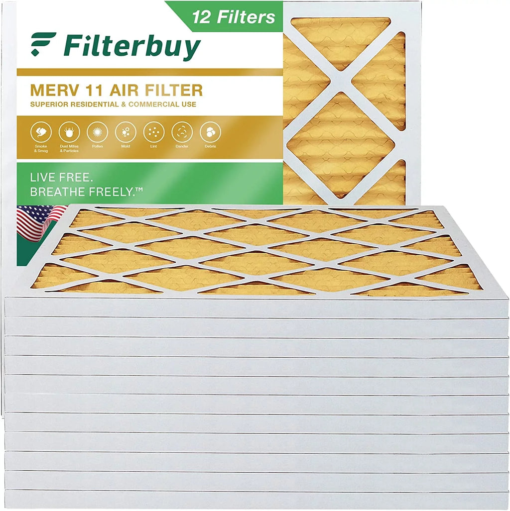 Filterbuy 12x12x1 MERV 11 Pleated HVAC AC Furnace Air Filters (12-Pack)