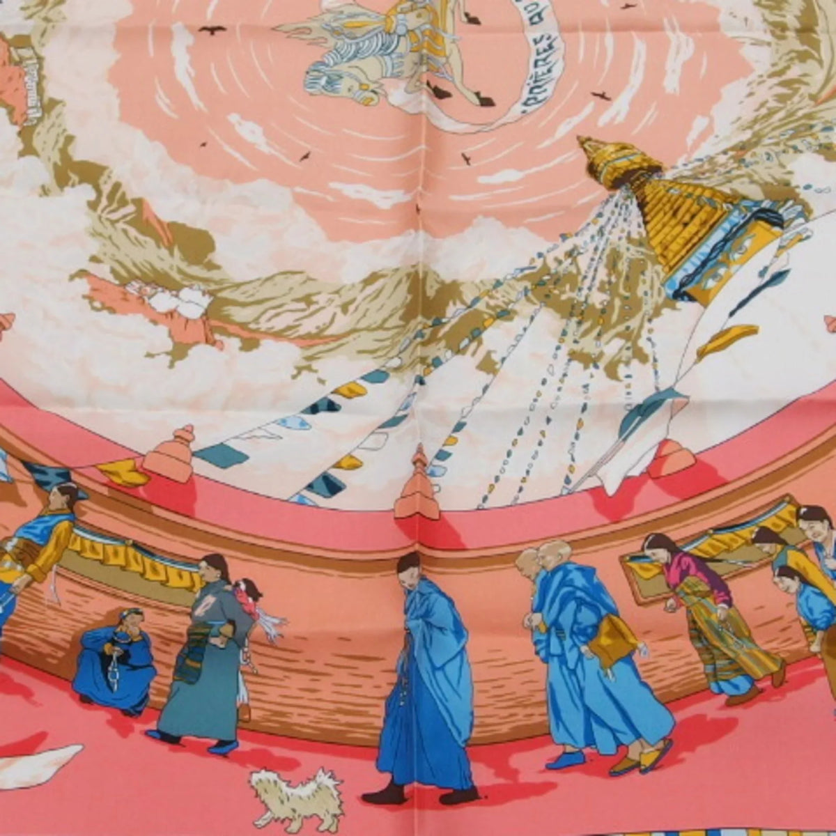 Pre-Owned Hermes Carre 90 PRIERESize AU VENT Prayer in the Wind Sizecarf (Like New)