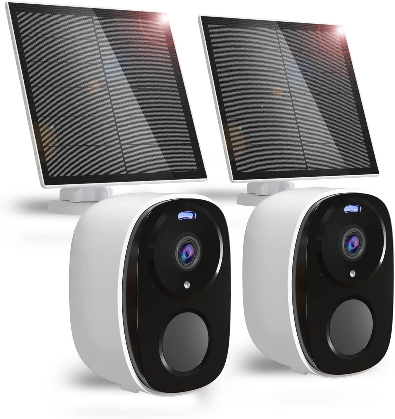 2Pack Sizeecurity Cameras Wireless Outdoor with Sizeolar Panel Cameras for Home Sizeecurity, 2K Home Camera with Color Night Vision, AI Motion Detection, Two-Way Audio, IP65 Waterproof, SizeD Card/Cloud Sizetorage