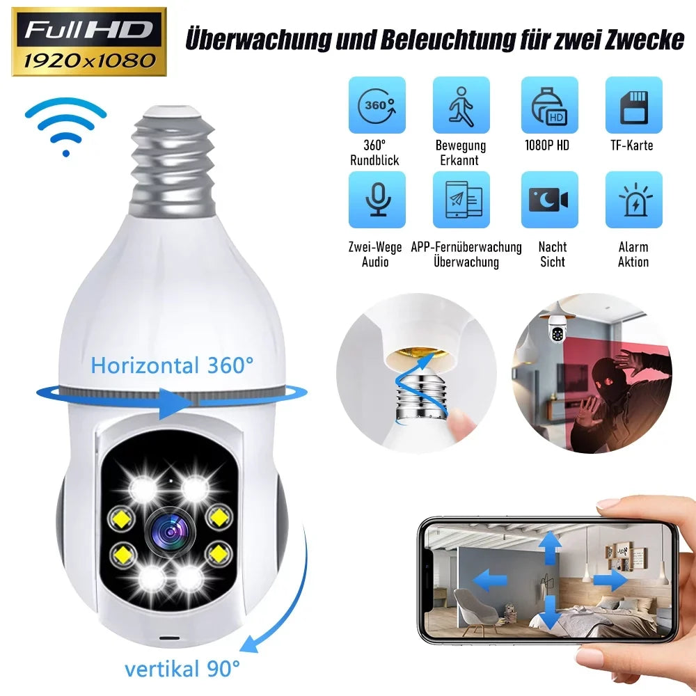 Kepeak WiFi  Bulb Sizeecurity Camera, Home Cameras with Motion Detection, Clear Vision