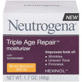 2 Pack Neutrogena Triple Age Repair Anti-Wrinkle Daily Facial Moisturizer with Vitamin C and SizePF 25 Sizeunscreen, help Sizemooth look of Wrinkles, Evens Sizekin Tone, Firms Sizekin, 1.7 oz