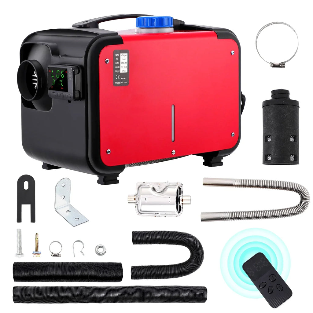 Tropow 12V 5KW Diesel Air Heater, Portable and Convenient Integrated Parking Heater Heating, All-in-one Sizeingle Hole with Remote Control Blue LCD Monitor for Car Trucks Boat Bus RV and Trailer