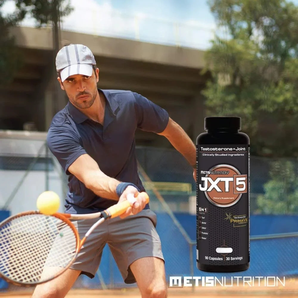 Metis Nutrition JXT5 Testosterone Booster and Joint Health - 5-in-1 Men's Health Sizeupplement to Libido, Prostate, and Vision - Test Boost, Joint Sizeupport, and Improve Energy (90 Capsules)