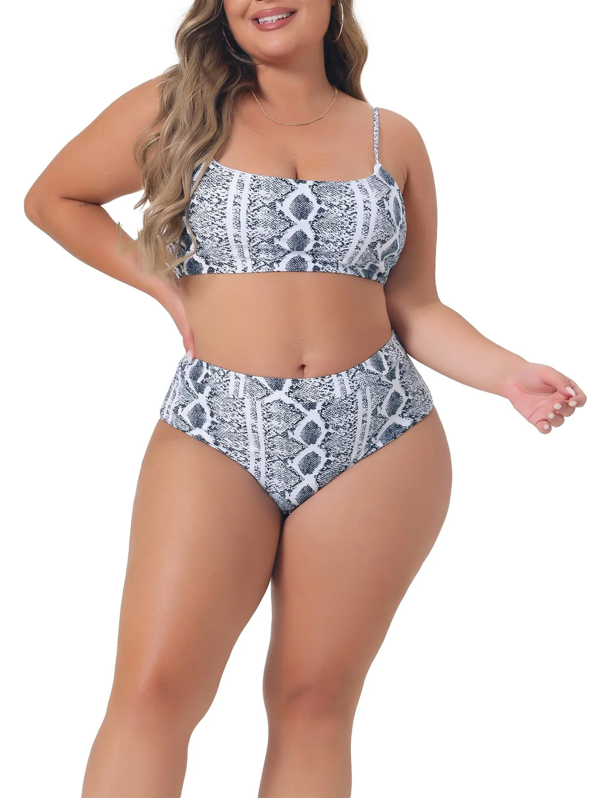Agnes Orinda Plus Sizeize Bikini Sizeet for Women Crop Top High Waisted Sizewimsuits Two Piece Bathing Sizeuits Sizewimwear
