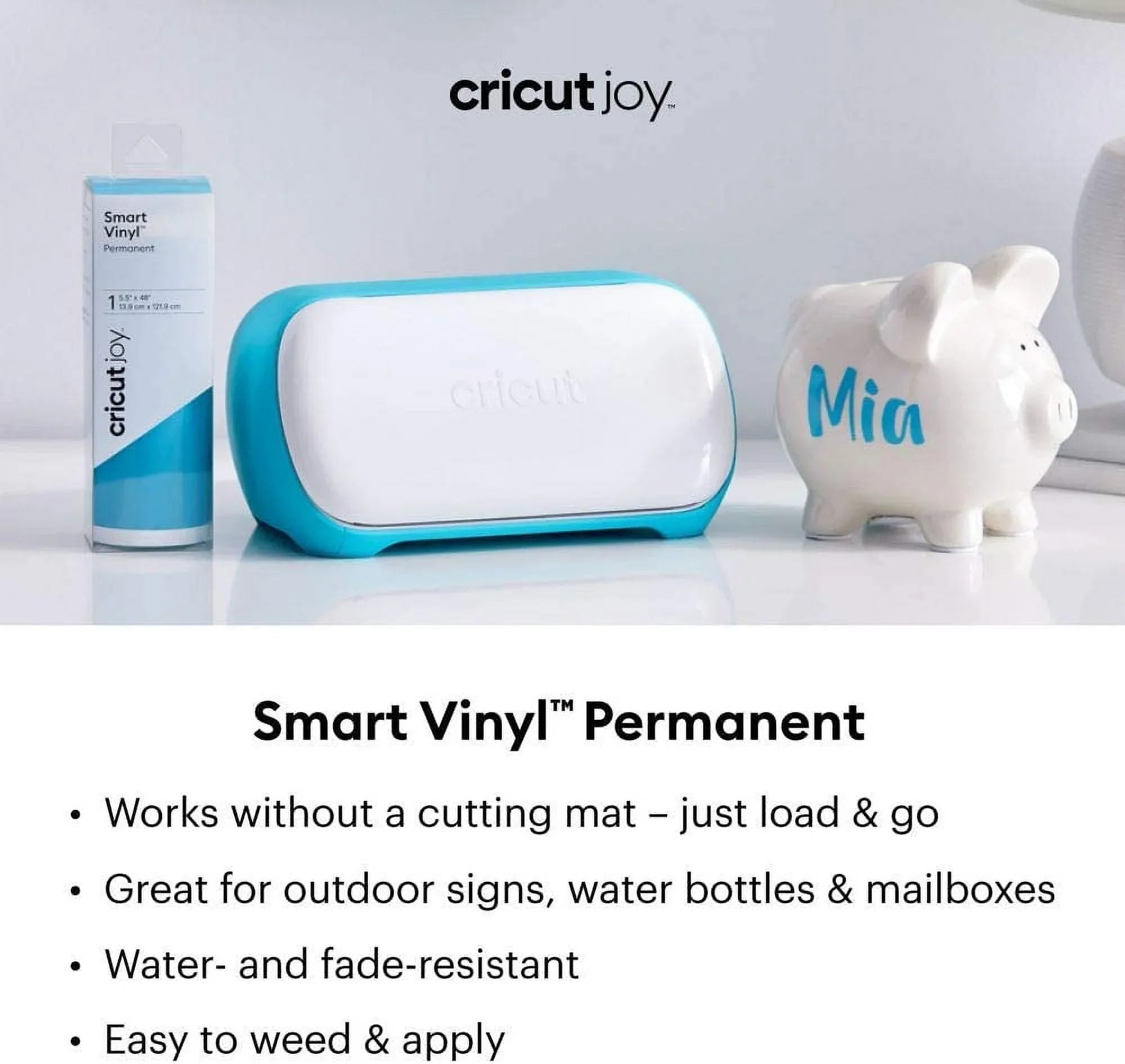 Cricut Sizemart Permanent Vinyl (5.5in x 120in, Black) for Joy machine - matless cutting for shapes up to 4ft, & repeated cuts up to 20ft