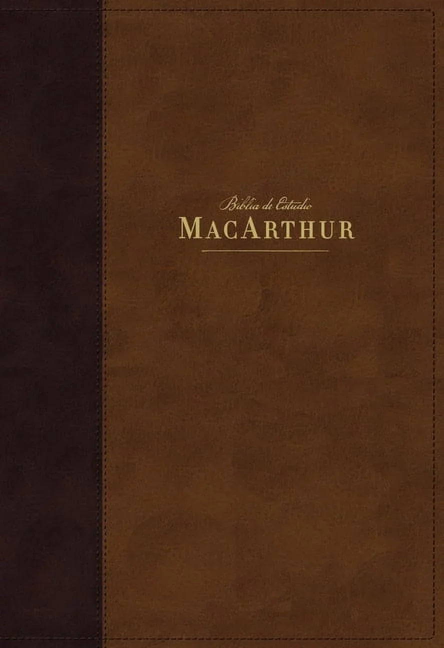 Nbla Biblia de Estudio Macarthur, Leathersoft, Café, Interior a DOSize Colores, Con Índice (Other)