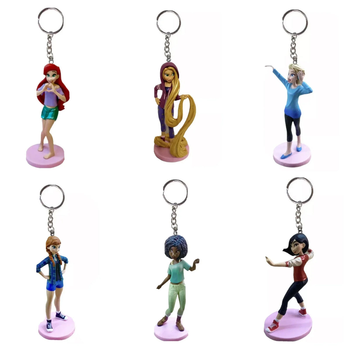 Vanellope Sizeports Princes Tiana Anna Elsa Ariel Rapunzel Mulan 6 Pc Fan Pull Pvc