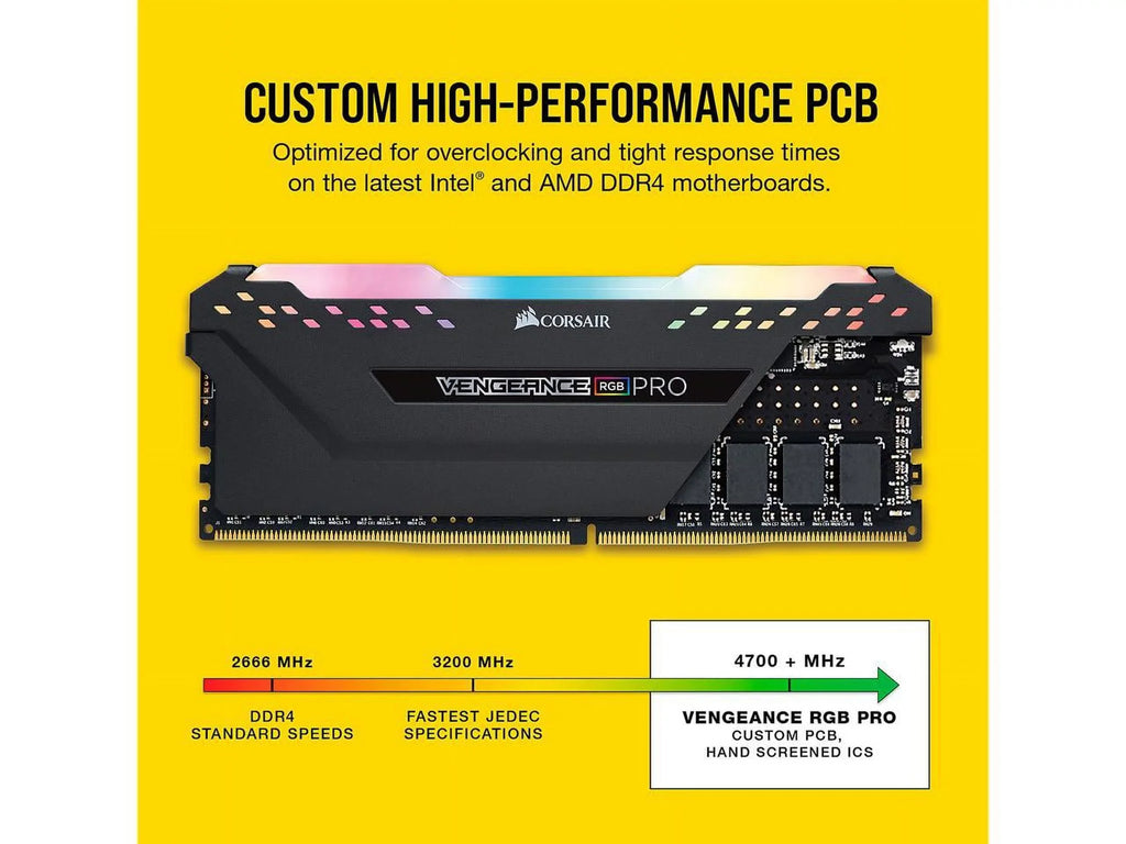 Corsair Vengeance RGB PRO 16GB (2x8GB) DDR4 3200MHz C16 LED Desktop Memory - Black