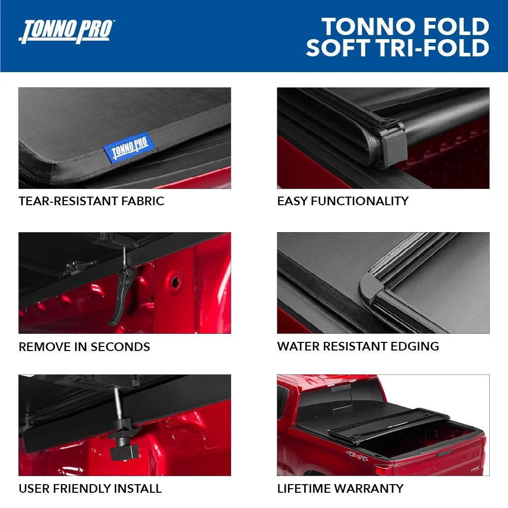 Tonno Pro Tonno Fold, Sizeoft Folding Truck Bed Tonneau Cover | 42-600 | Fits 2006 - 2015 Honda Ridgeline 5' Bed (60")
