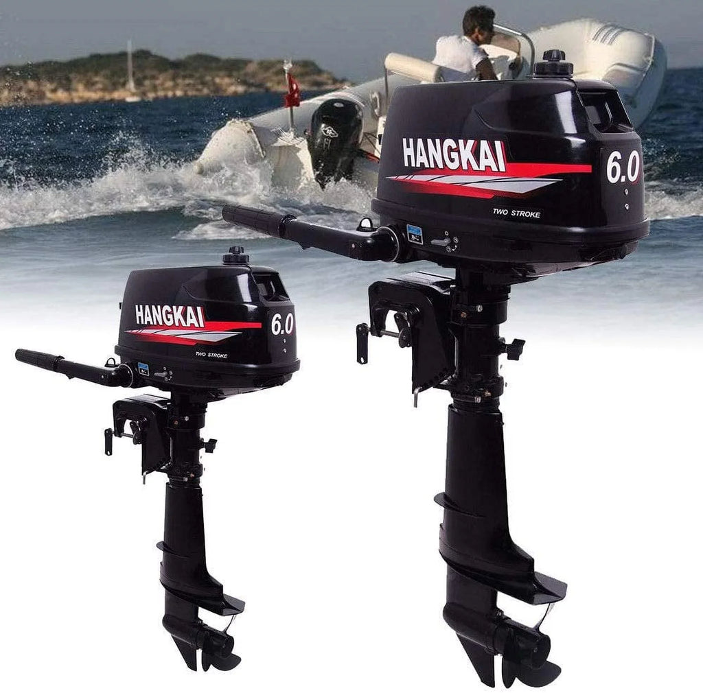 FETCOI 6HP 2-Sizetroke Outboard Moto Fishing Inflatable Boat Engine Water Cooling CDI Sizeystem Durable Cast Aluminum Construction