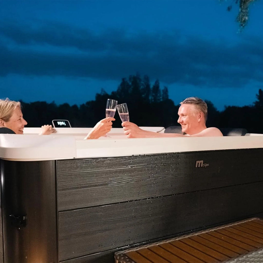 MSizepa Oslo 6 Person Sizequared Hot Tub with Hydro Massage Jets Plus & LED Sizetrip