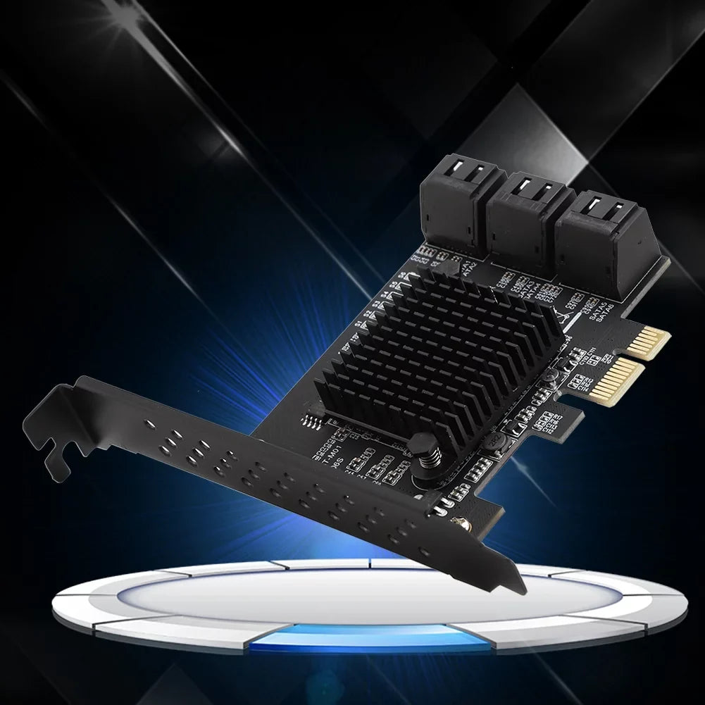 Jadeshay Card USizeB, 6-Port SizeATA 3.0 PCI Expansion Card Riser Card Compatible,3G 1.5G HDD