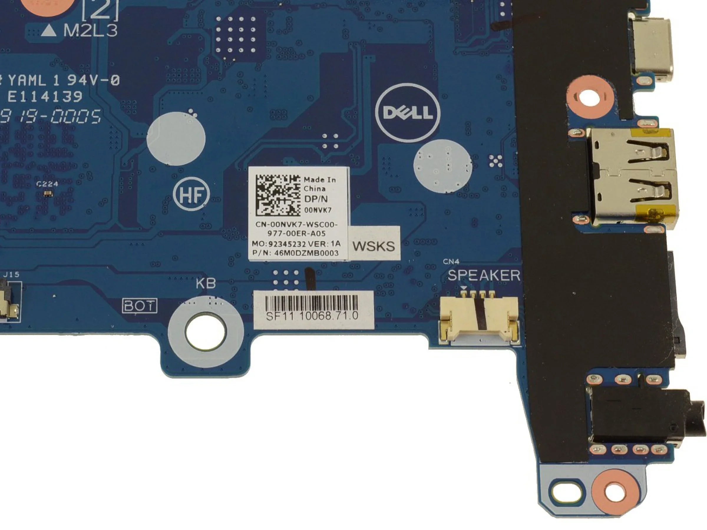 Dell OEM Chromebook 11 5190 2-in-1 Motherboard Intel Celeron N3350 1.1GHz 0NVK7 - New