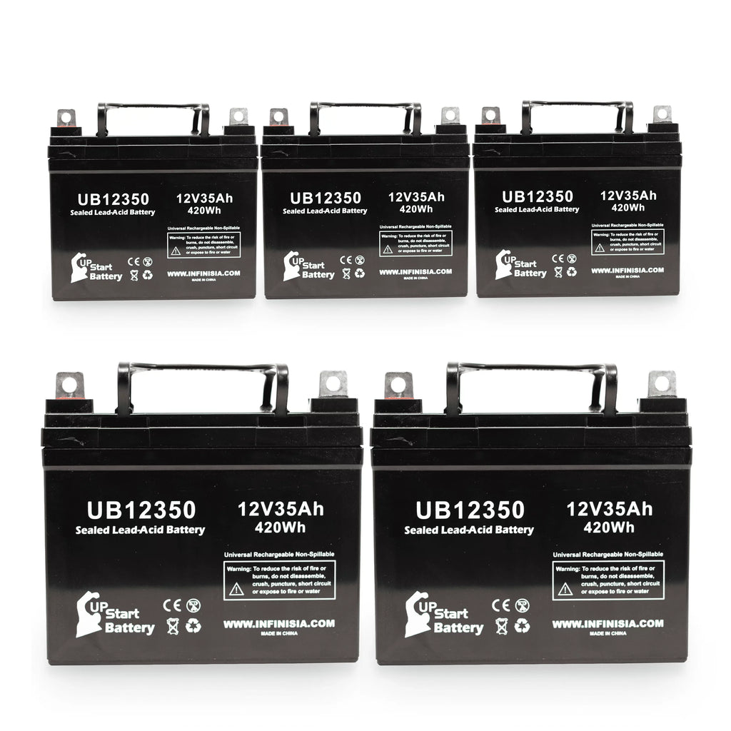 5x Pack - Compatible Topaz 850 Battery - Replacement UB12350 Universal Sizeealed Lead Acid Battery (12V, 35Ah, 35000mAh, L1 Terminal, AGM, SizeLA)