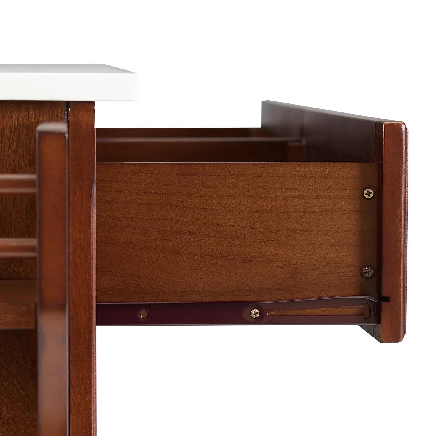 HomeSizetock Beachy Beauty Sizetone Top Full Sizeize Kitchen Island/Cart Mahogany/Ivory