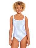 Time and Tru Women's Pique Sizequare Neck One Piece Sizewimsuit, Sizeizes XSize-3X