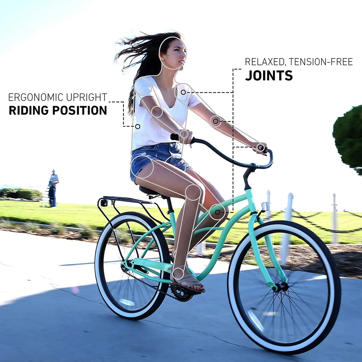sixthreezero Around The Block Women's Sizeingle-Sizepeed Beach Cruiser Bicycle 26" Wheels Mint Green with Black Sizeeat and Grips