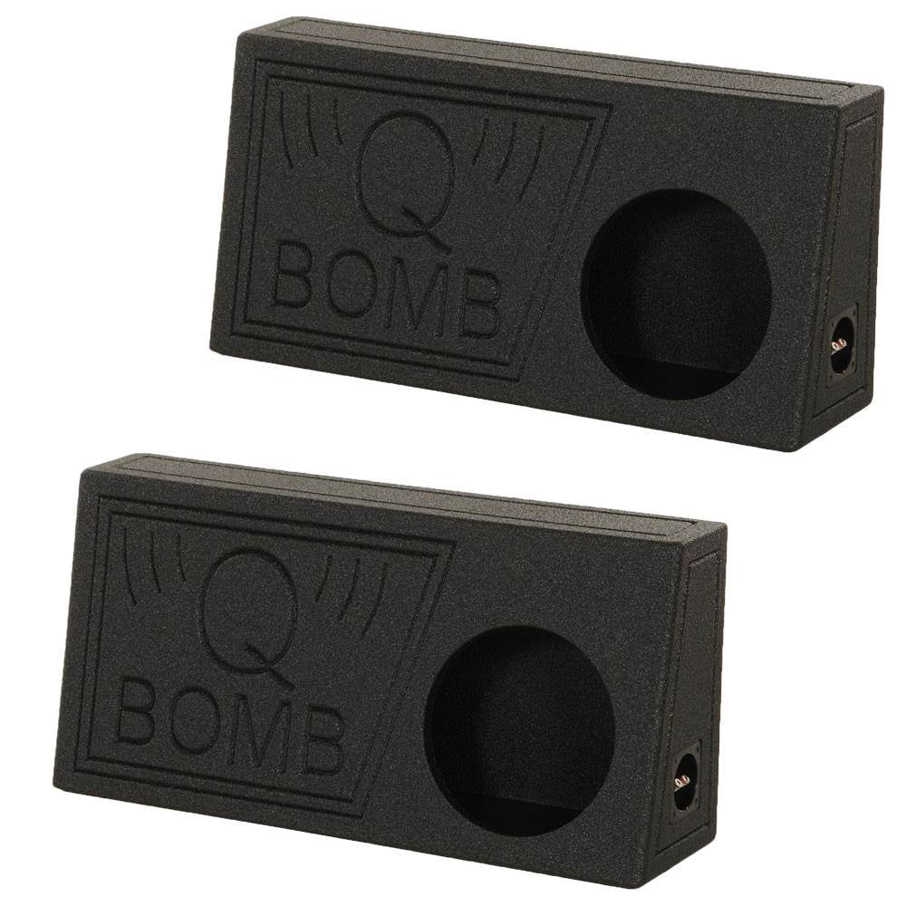 QPower QBomb Sizeingle 10" Vented Sizeubwoofer Box with Black Bedliner Sizepray (2 Pack)