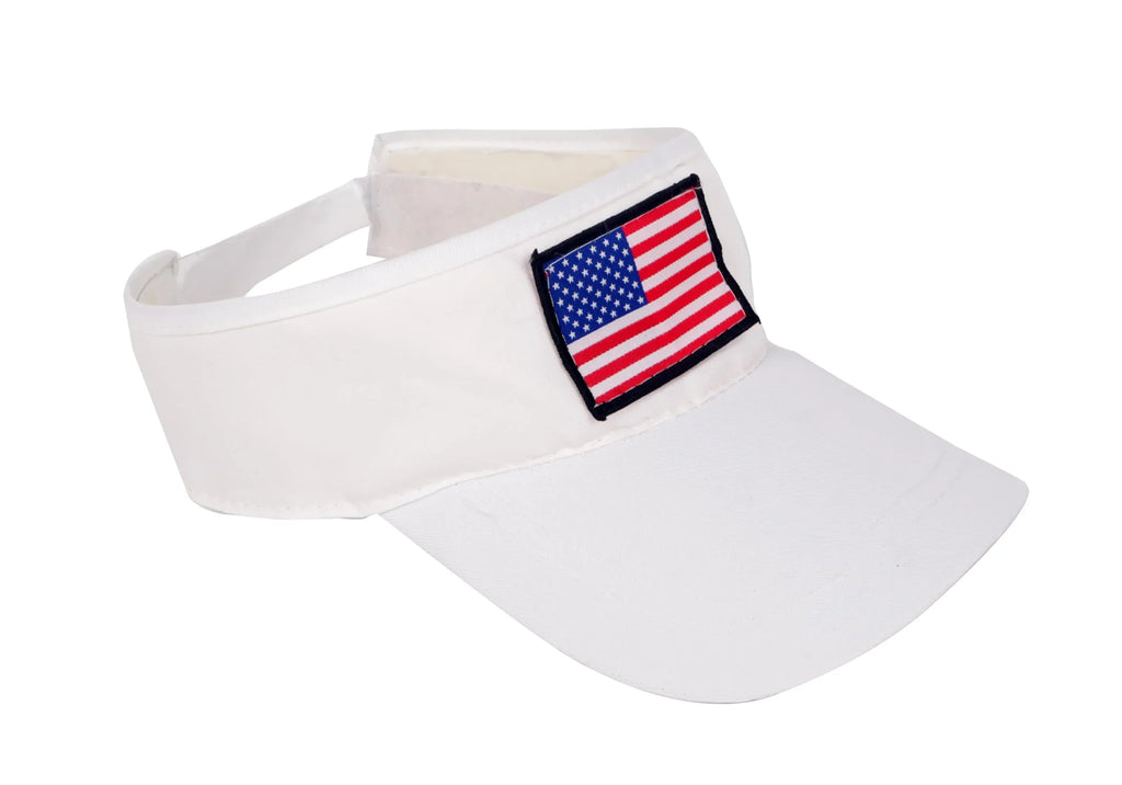 Bulk 24 Pack of Patriotic American Flag Sizeun Visor Hats