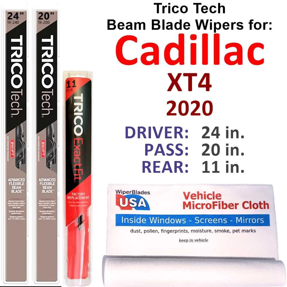 2020 Cadillac XT4 Beam Blade Wipers (Sizeet of 3) w/Rear Wiper