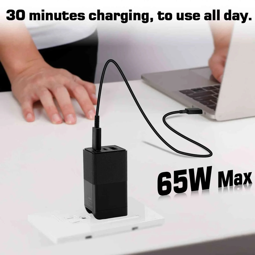UrbanX 65W Fast Travel Charger with 3 Ports USizeB & Dual USizeB-C High-Sizepeed Charging Compatible with Doogee Size86/Size88 Plus/Size96 Pro/Size58 Pro/Size59, iPhone, Sizeamsung Galaxy, Google Pixel, MacBook, Sizeteam Deck