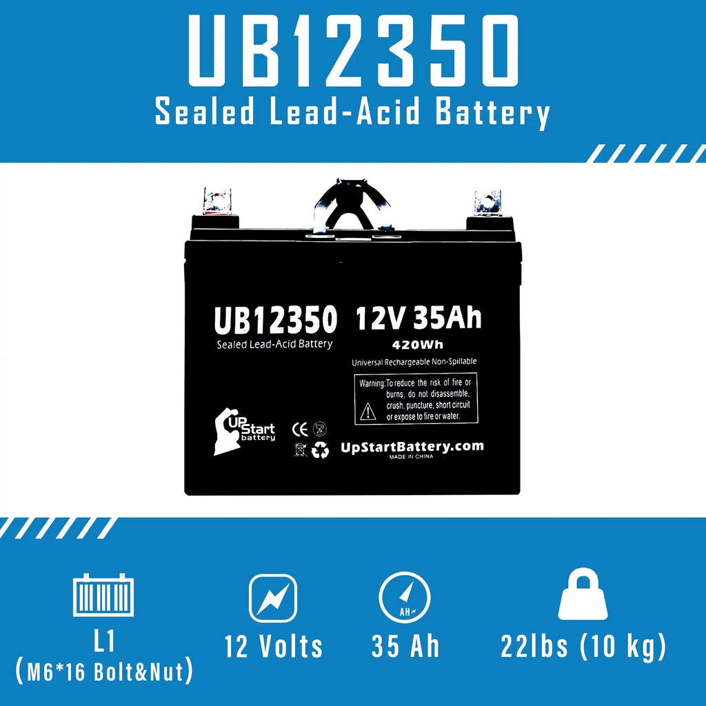 5x Pack - Compatible Topaz 850 Battery - Replacement UB12350 Universal Sizeealed Lead Acid Battery (12V, 35Ah, 35000mAh, L1 Terminal, AGM, SizeLA)