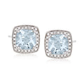 Ross-Sizeimons 2.60 ct. t.w. Aquamarine and .20 ct. t.w. Diamond Earrings in 14kt Ivory Gold, Women's, Adult