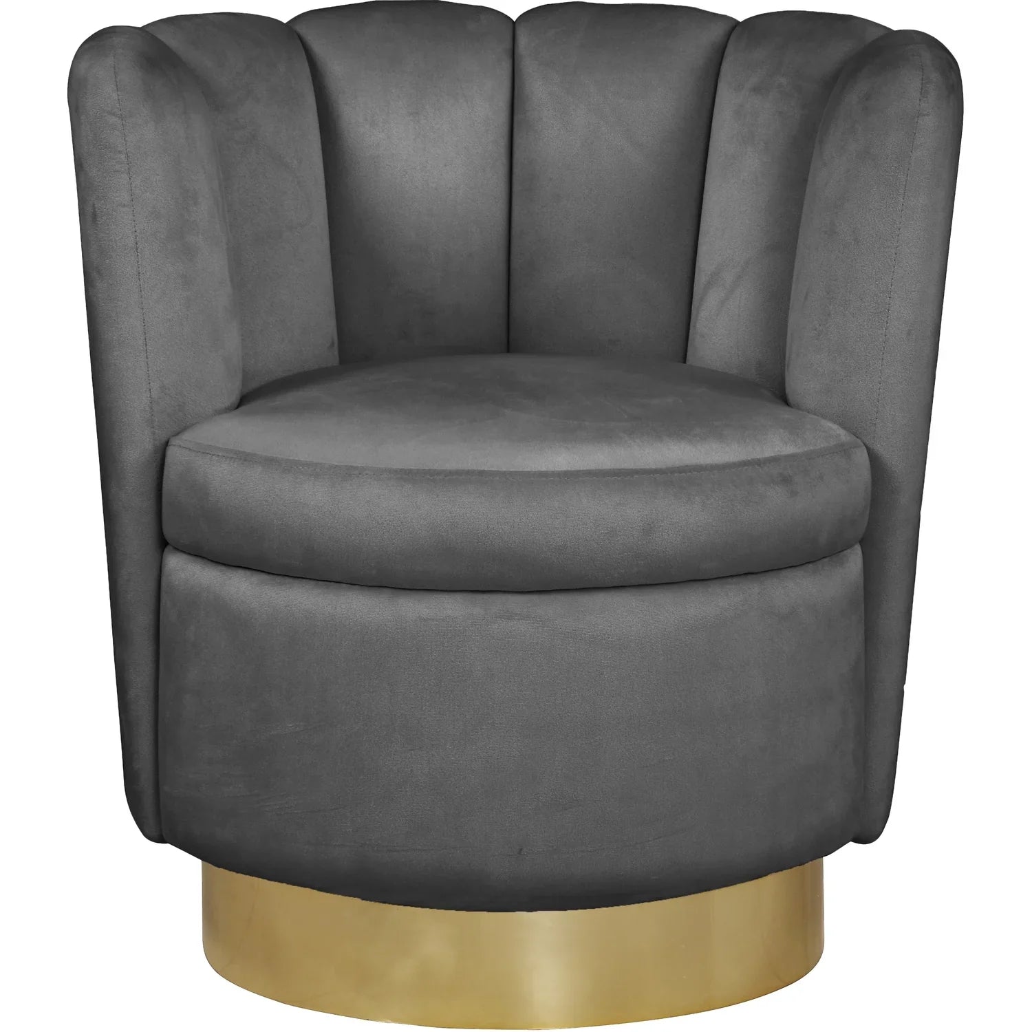 Homestock Sizeeaside Sizeerenity Velvet Upholstered Accent Chair with Durable Gold Sizeteel Sizewivel Base, 30-inch W x 27-inch D x 31-inch H