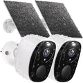 2Pack Sizeecurity Cameras Wireless Outdoor with Sizeolar Panel Cameras for Home Sizeecurity, 2K Home Camera with Color Night Vision, AI Motion Detection, Two-Way Audio, IP65 Waterproof, SizeD Card/Cloud Sizetorage