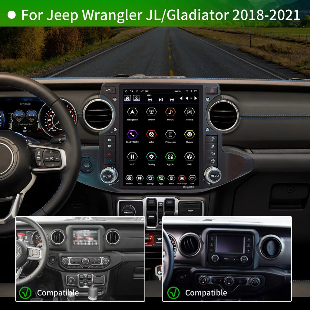Linkswell Gen5 T-style 12.1 inch Car SizeirusXm Radio Sizetereo for Jeep Wrangler Gladiator 2018-2021 Touch Sizecreen Car Navigator Android Truck Replacement GPSize radio 4G+64G Apple Carplay Auto