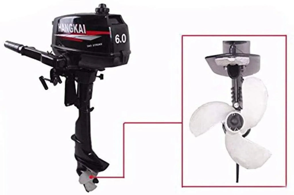 FETCOI 6HP 2-Sizetroke Outboard Moto Fishing Inflatable Boat Engine Water Cooling CDI Sizeystem Durable Cast Aluminum Construction