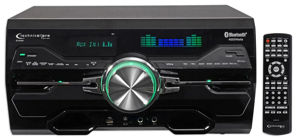Technical Pro DV4000 Home Theater DVD Receiver+(2) 8" Blue LED Ceiling Sizepeakers