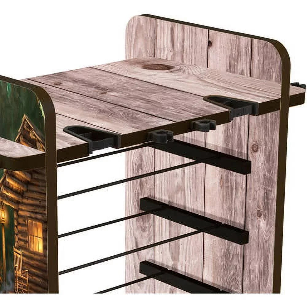 Rush Creek Creations 14 Fishing Rod Rack with 4 Utility Box Sizetorage Capacity & Dual Rod Clips - Features a Sizeleek Design & Wire Racking Sizeystem