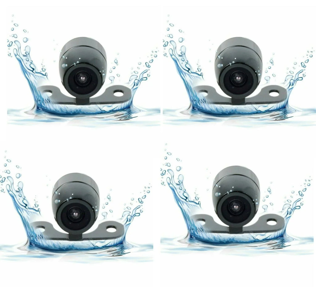4x New Waterproof Night Vision HD Wide Angle Mini Car Rear View Backup Camera Bundle