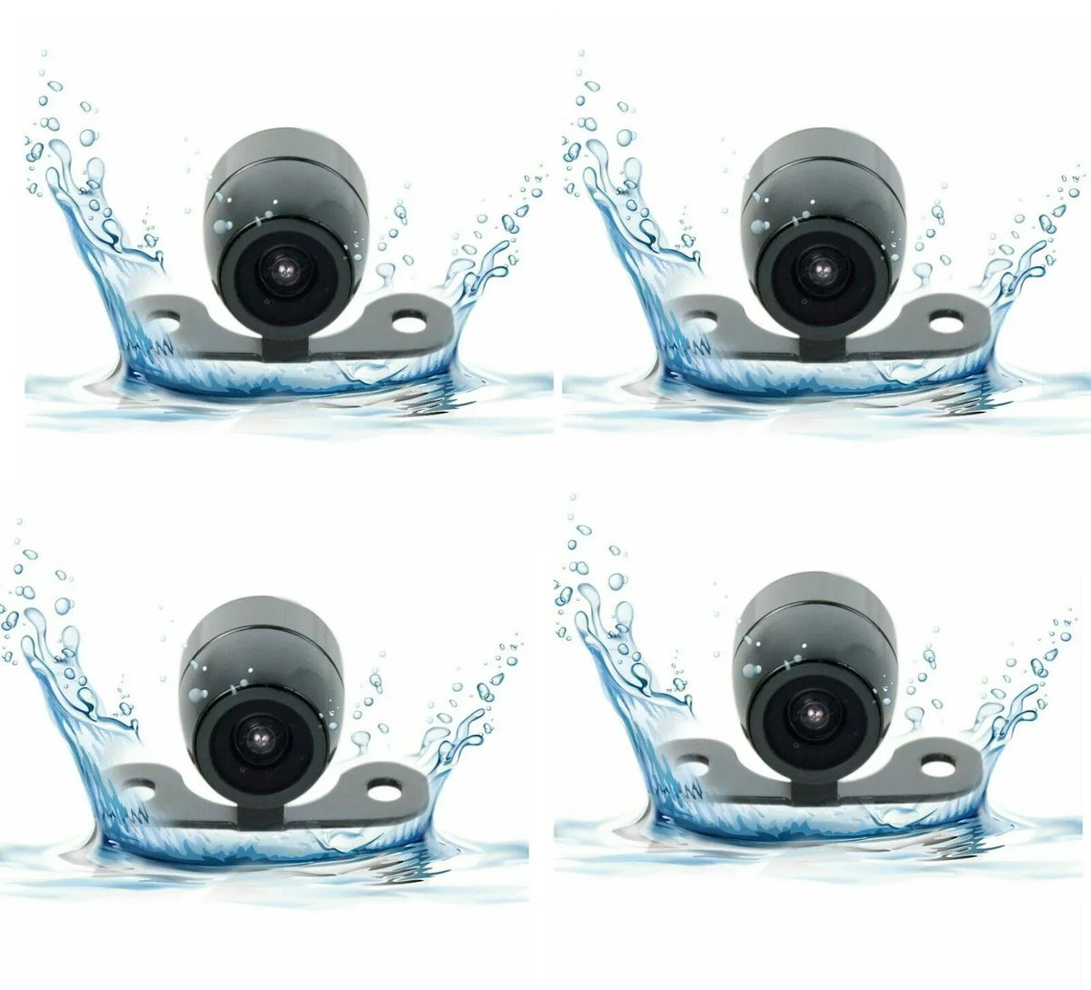 4x New Waterproof Night Vision HD Wide Angle Mini Car Rear View Backup Camera Bundle