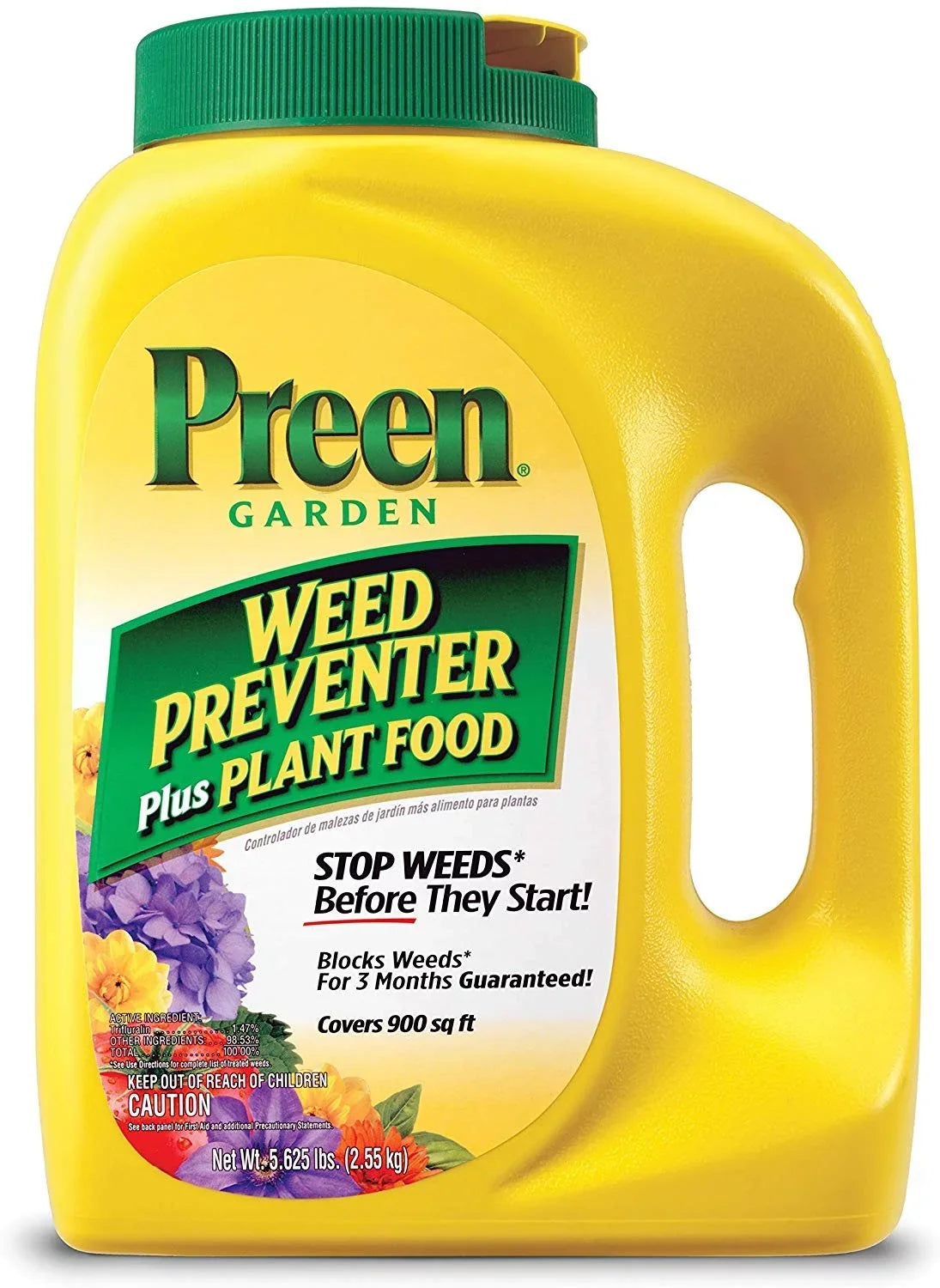 Preen 2164108 Garden Weed Preventer + Plant Food - 5.625 lb. - Covers 900 sq. ft.